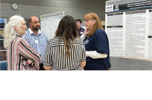 SWOSU students, faculty and visitors, pictured above, attend the SWOSU 2024 Research Day inside the SWOSU Center on the Weatherford campus. Students present a myriad of research topics, including Fort Marion Native American Prisoners, pictured at right. Photos by Tyler Bryson/WDN