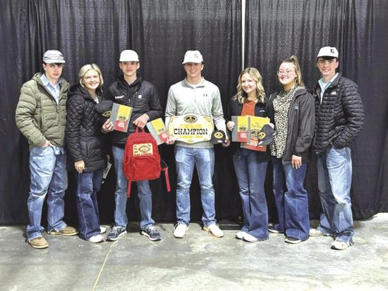 Hydro FFA student place in buckle, beef events