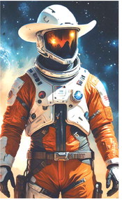 An Al-generated image of what a space cowboy might look like.
